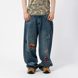 KidSuper(キッドスーパー)|Embroidered Paintings Balloon Pants-Blue(エンブロイダードペインティングスバルーンパンツブルー)|【公式通販 UNION TOKYO】|ユニオントーキョー