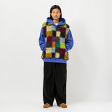 Fur Vest - Multi Color Block