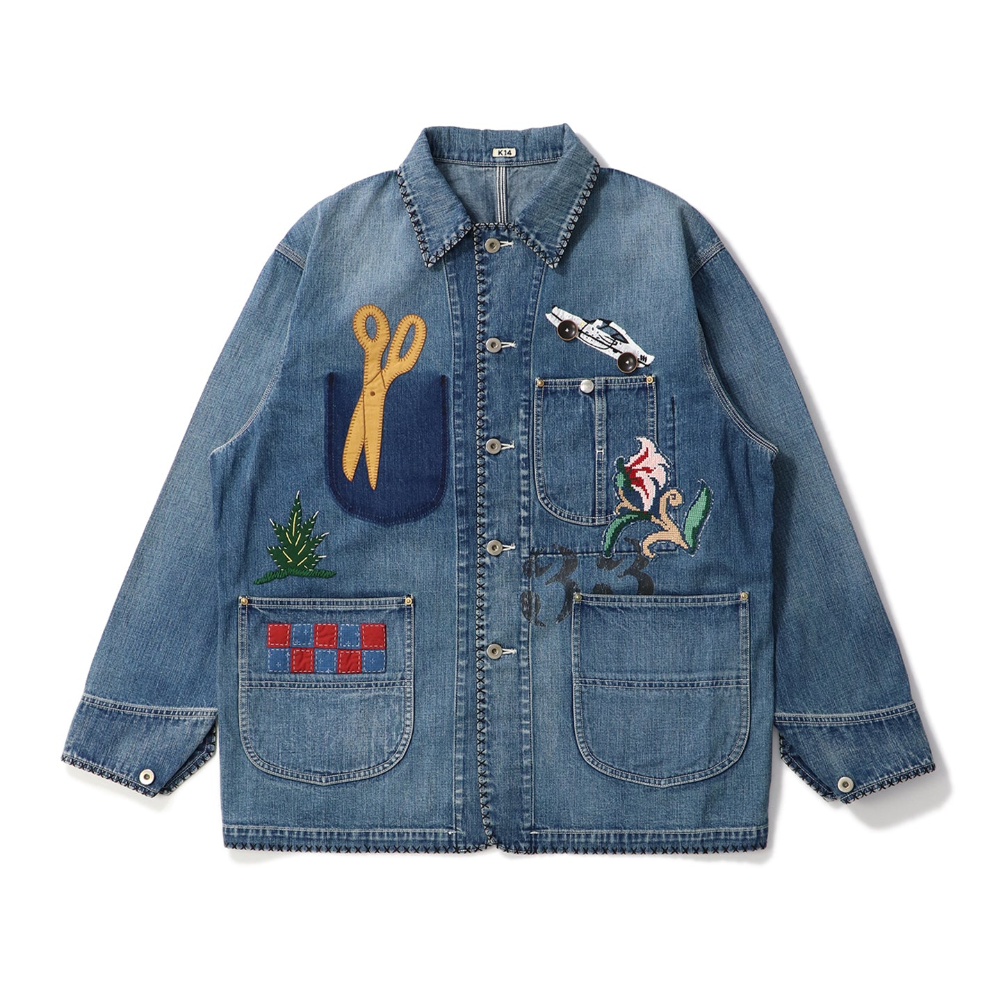 HAND-EMBROIDERED DENIM COVERALL｜KHOKI｜OUTER（アウター）｜【公式