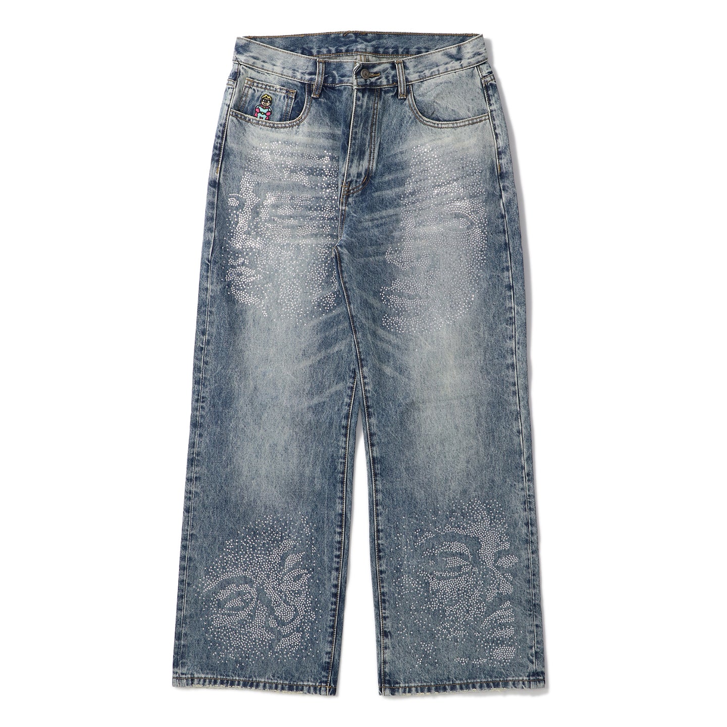 kouetsu0920専用 BlaqueDiamond BD7 4個目 BLUE-RHINESTONE FACE JEANS｜KIDSUPER｜BOTTOMS（ボトムス）｜【公式