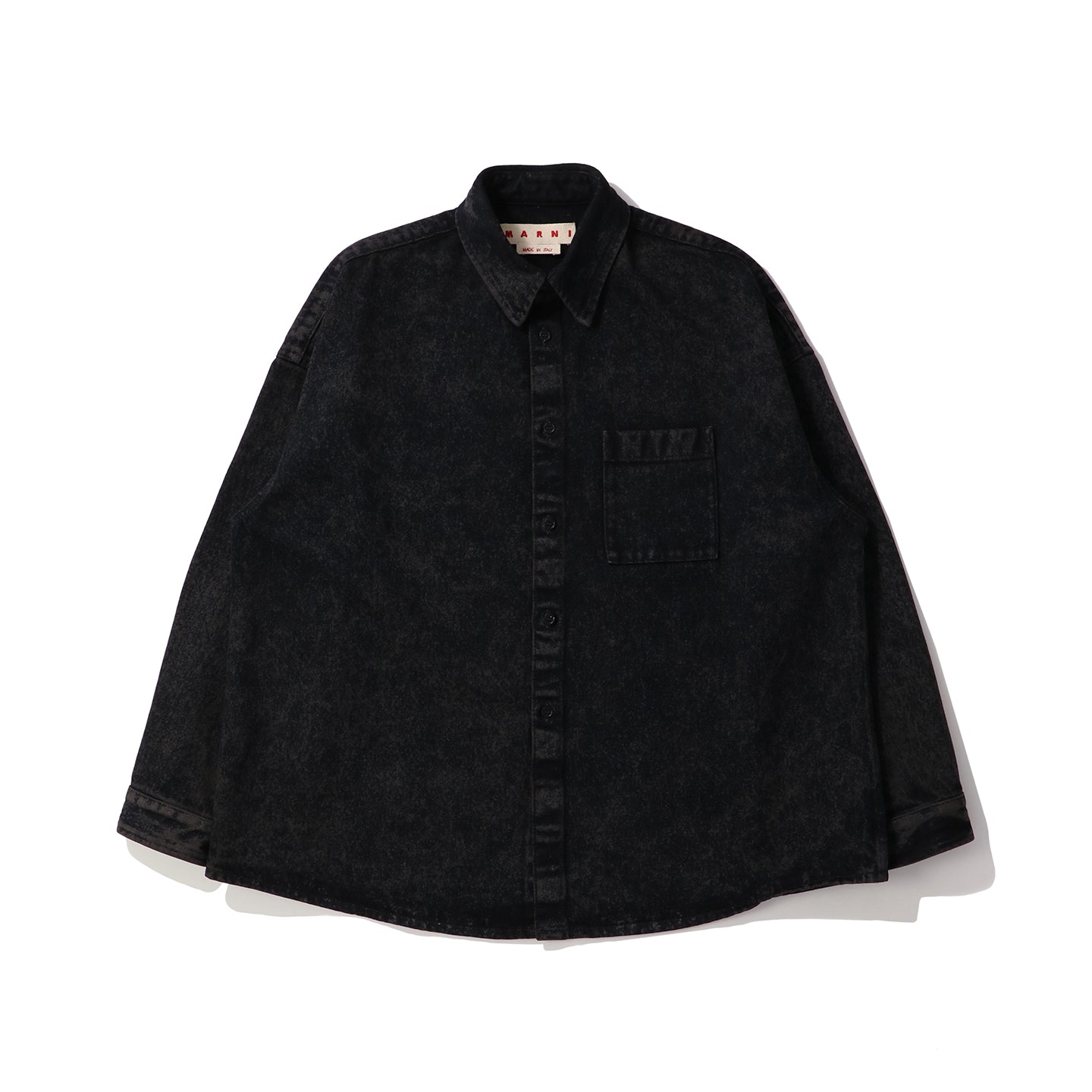MARBLE DYED COTTON DENIM SHIRT｜MARNI｜TOPS（トップス