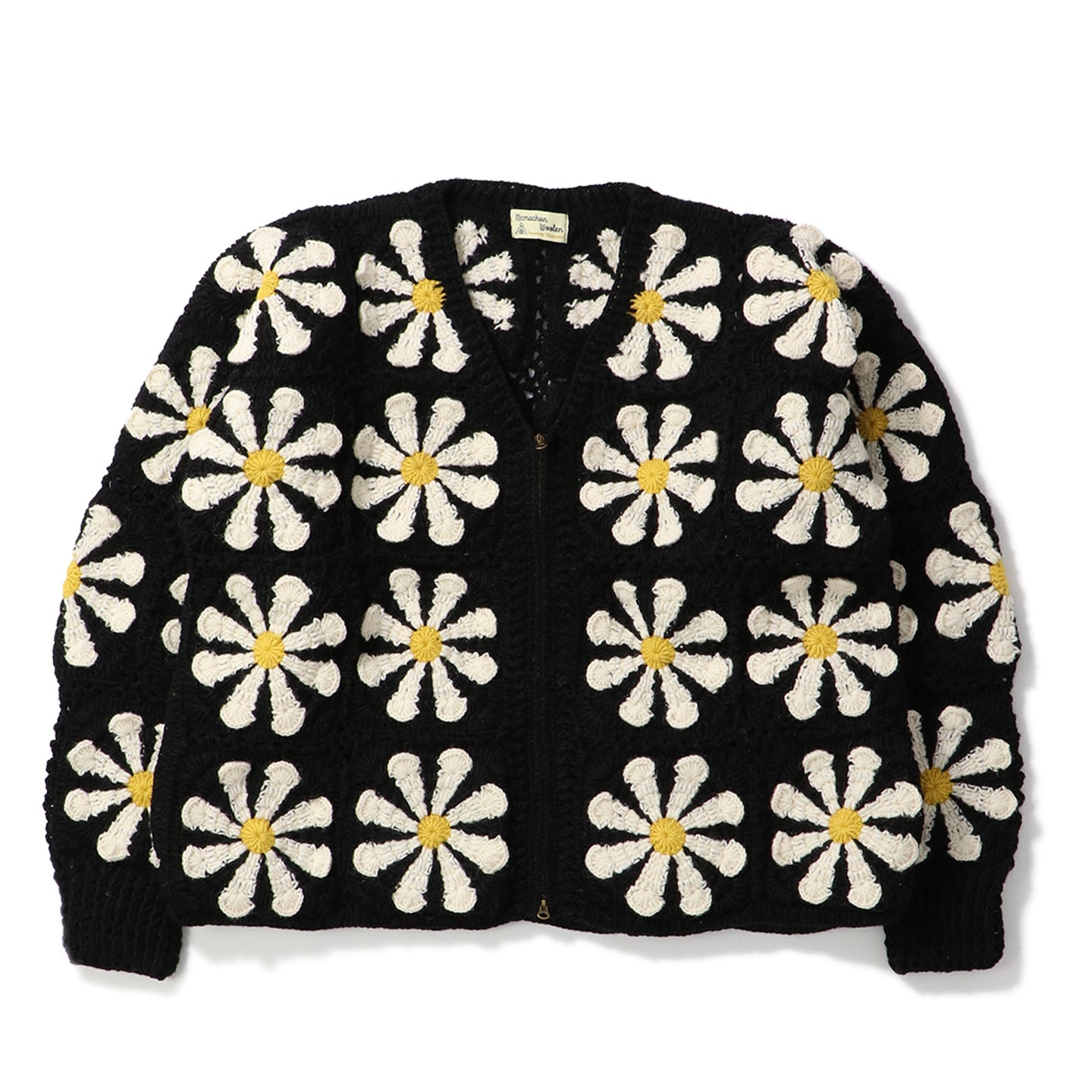 V-NECK ZIP CARDIGAN-SQUARE｜MACMAHON KNITTING MILLS｜TOPS