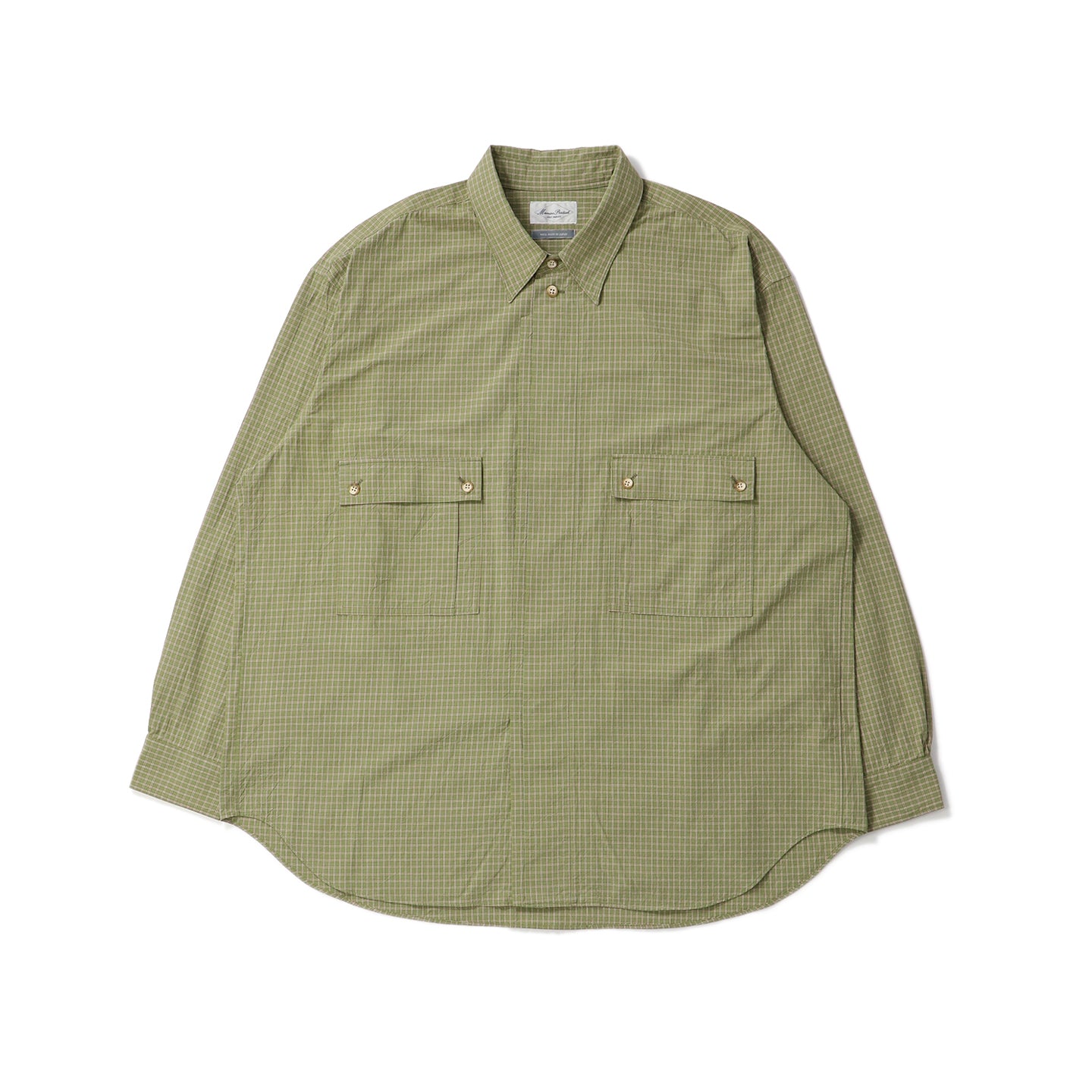 10月終了。マービンポンティアク　25aw ノーカラーシャツ　黒 MARVINE PONTIAK SHIRT MAKERS （マービンポンティアックシャツ