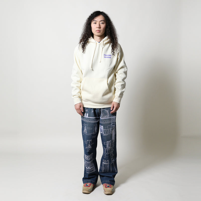 KidSuper(キッドスーパー)｜Fire Escape Embroidered Jeans(ファイヤーエスケイプエンブロイダードジーンズ)｜【公式通販 UNIONT TOKYO】｜ユニオントーキョー
