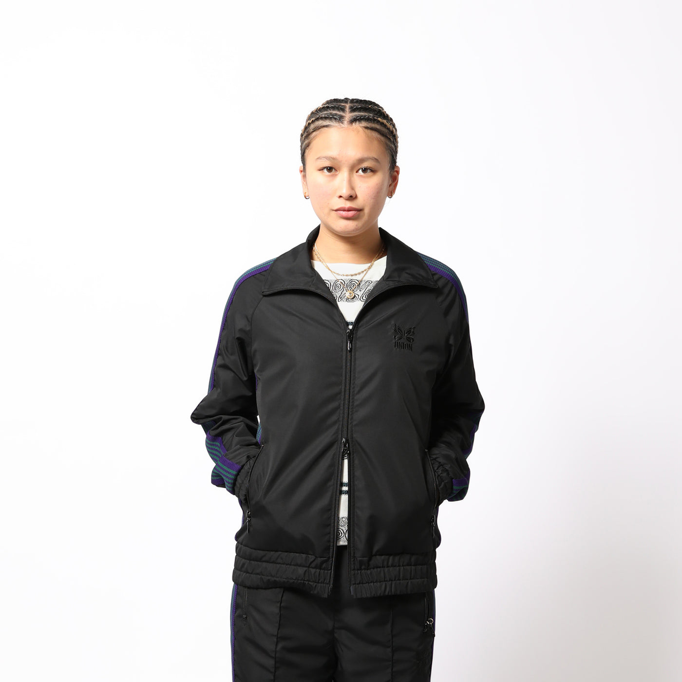 NEEDLES(ニードルズ)|UNION x NEEDLES Track Jacket - Poly Taffeta NEEDLES(ニードルズ)|UNION x NEEDLES Track Jacket - Poly Taffeta