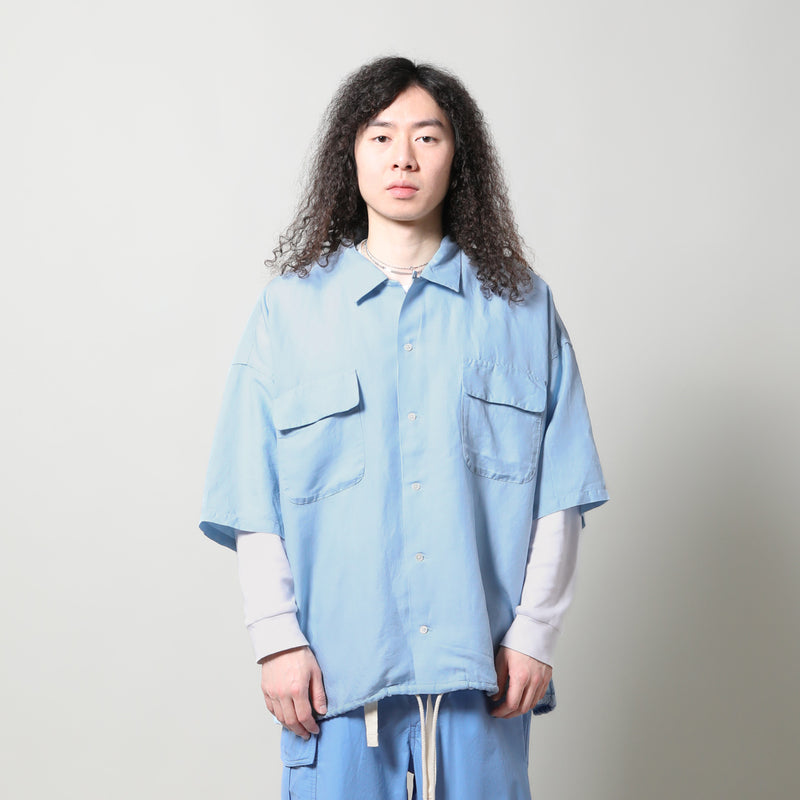 nanamica(ナナミカ)｜Open Collar Cupra Hemp S/S Shirt(オープンカラーキュプラヘンプショートスリーブシャツ)｜【公式通販 UNION TOKYO】｜ユニオントーキョー