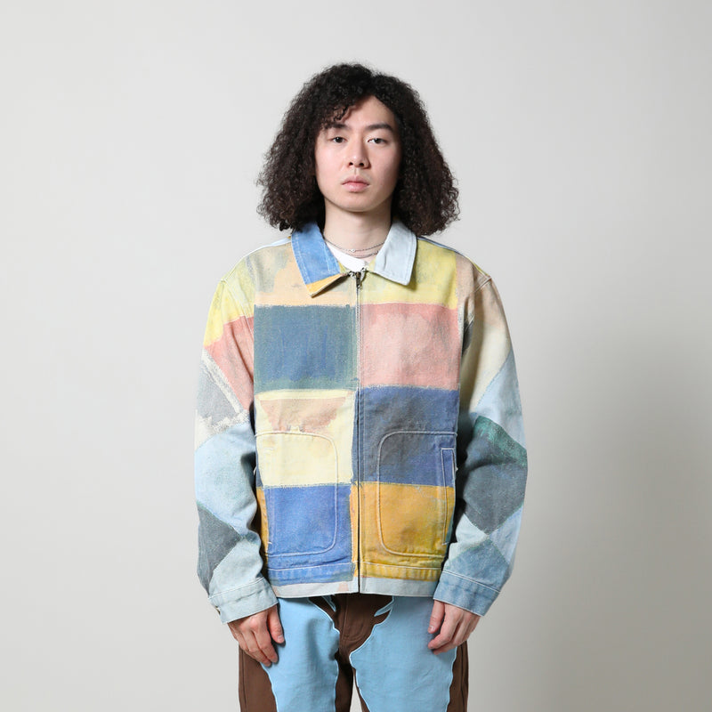 KidSuper(キッドスーパー)｜Checkered painted printed work coat-Multi(チェッカードペインテッドプリンテッドワークコートマルチ)｜【公式通販 UNION TOKYO】｜ユニオントーキョー