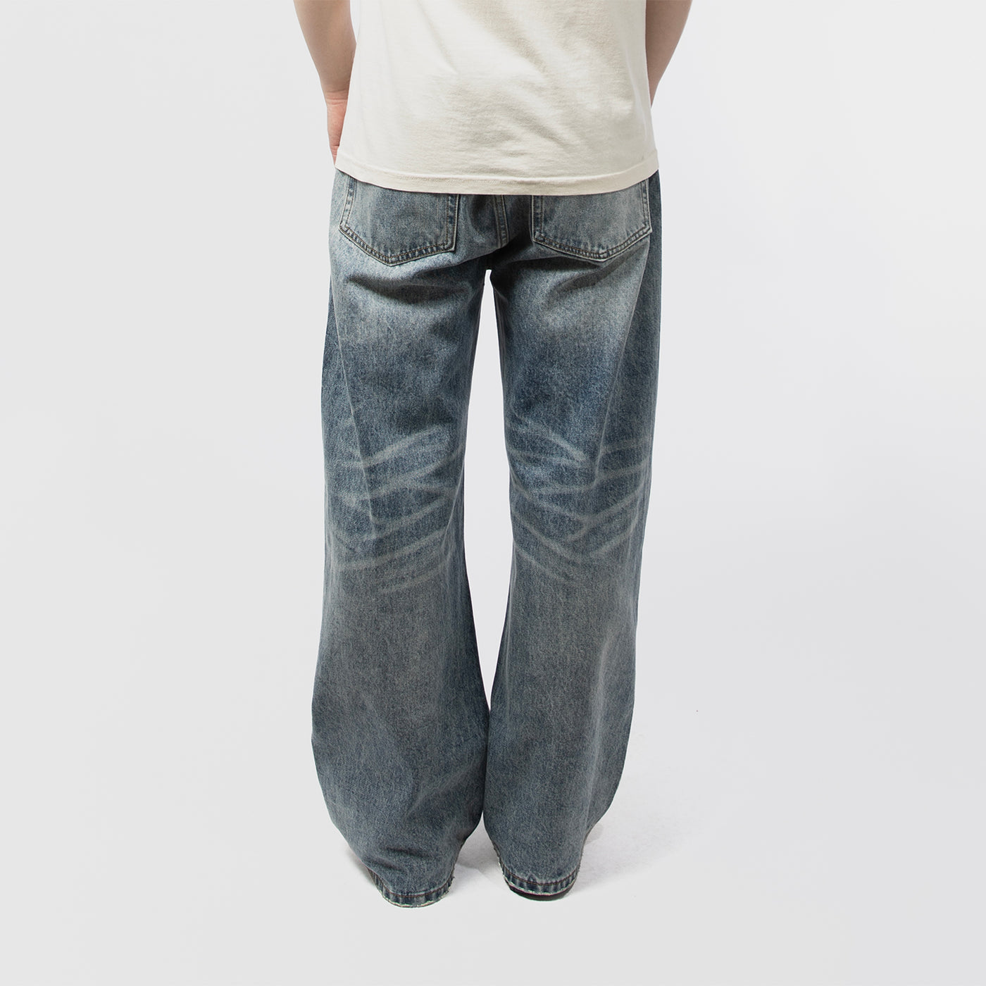 BLUE-RHINESTONE FACE JEANS｜KIDSUPER｜BOTTOMS（ボトムス）｜【公式