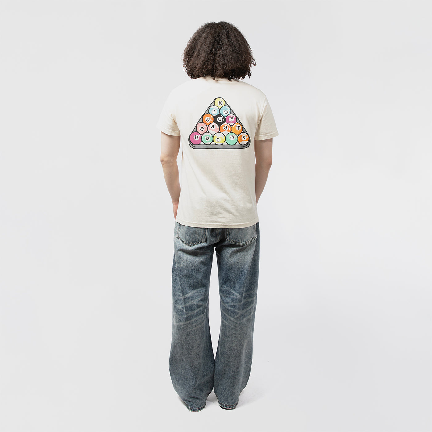 BLUE-RHINESTONE FACE JEANS｜KIDSUPER｜BOTTOMS（ボトムス）｜【公式