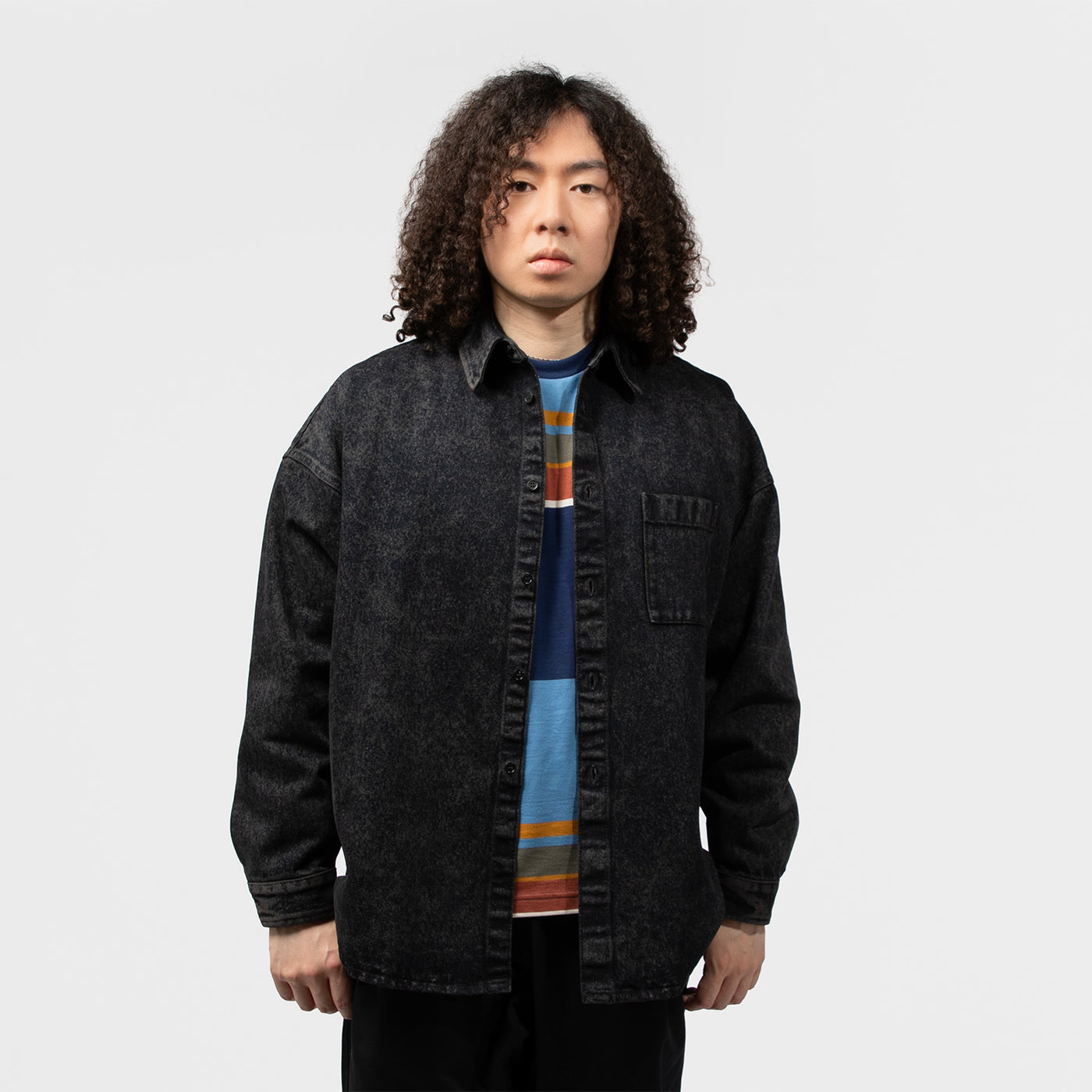 MARNI(マルニ)｜MARBLE DYED COTTON DENIM SHIRT(マーブルダイド