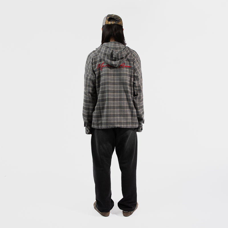 MARTINE ROSE（マーティンローズ）/ TOPS（トップス）/ HOODED SHIRT商品 / GREY CHECK
