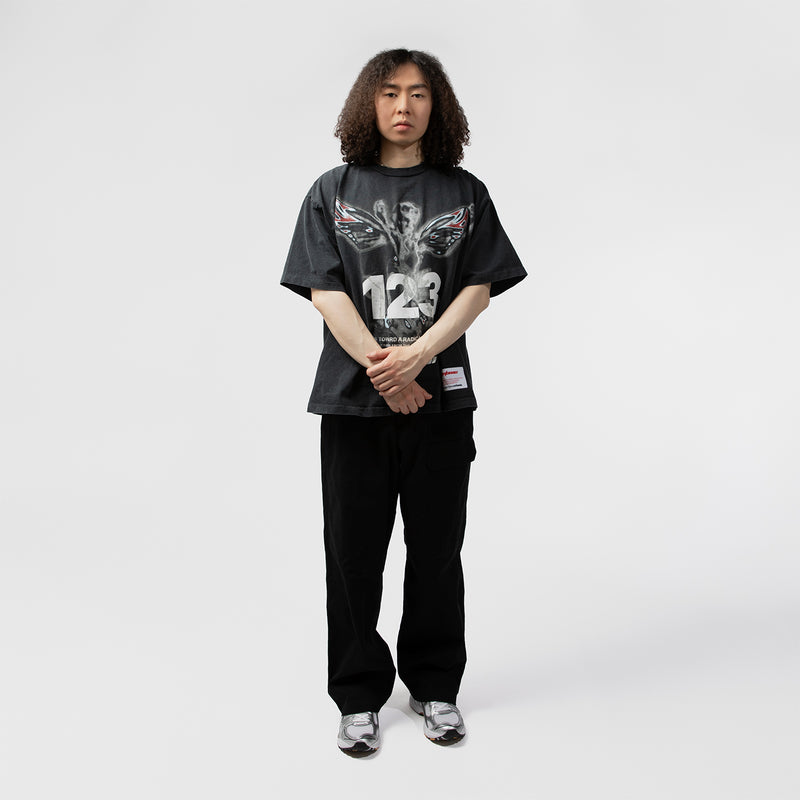 RRR123（トリプルアール）/ TOPS（トップス）/ IN TIMES LIKE THESE  CVA TEE商品 / MECHANIC BLACK / GREY