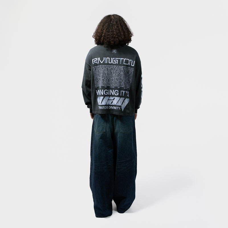 RRR123（アールアールアールワンツースリー）/ TOPS（トップス）/ DIVINITY PAPER GARDEN LS TEE商品 / FADED BLACK