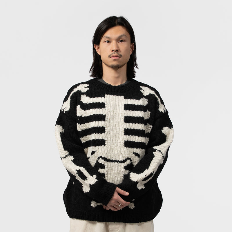 MacMahon Knitting Mills（マクマホンニッティングミルズ）/ TOPS（トップス）/ Crew Neck Knit-Bone商品 / BLK/WHT