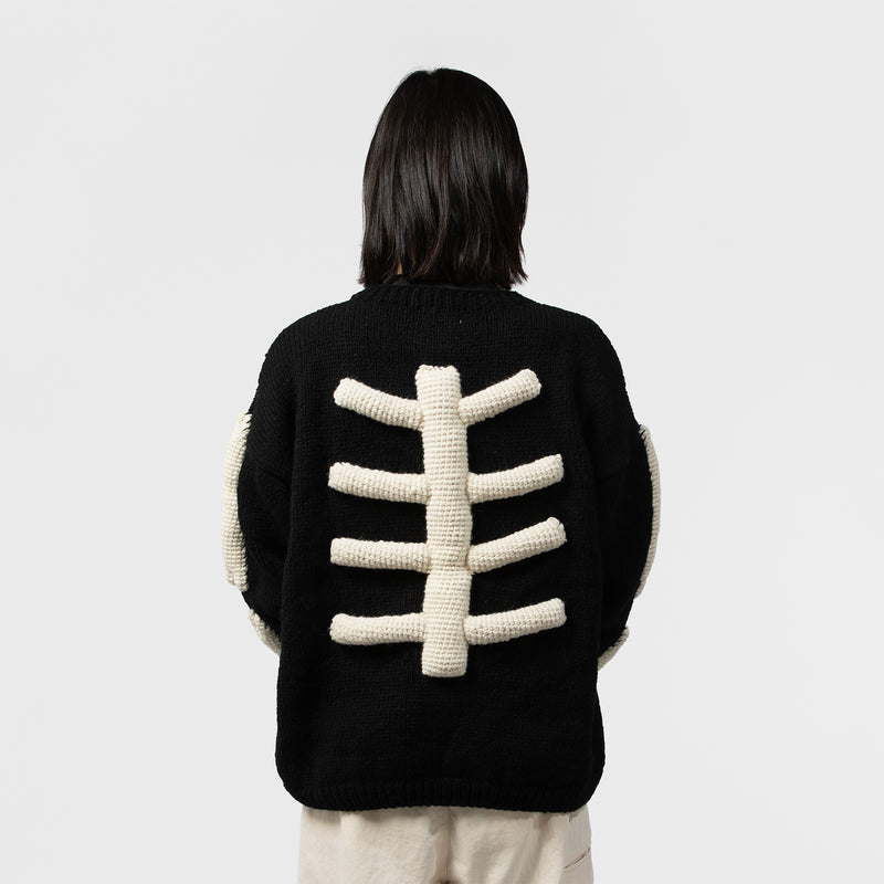 MacMahon Knitting Mills（マクマホンニッティングミルズ）/ TOPS（トップス）/ Crew Neck Knit-3D Bone商品 / BLK/WHT