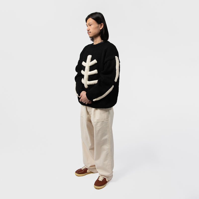 MacMahon Knitting Mills（マクマホンニッティングミルズ）/ TOPS（トップス）/ Crew Neck Knit-3D Bone商品 / BLK/WHT