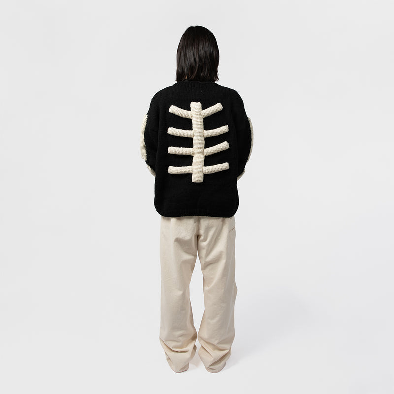MacMahon Knitting Mills（マクマホンニッティングミルズ）/ TOPS（トップス）/ Crew Neck Knit-3D Bone商品 / BLK/WHT