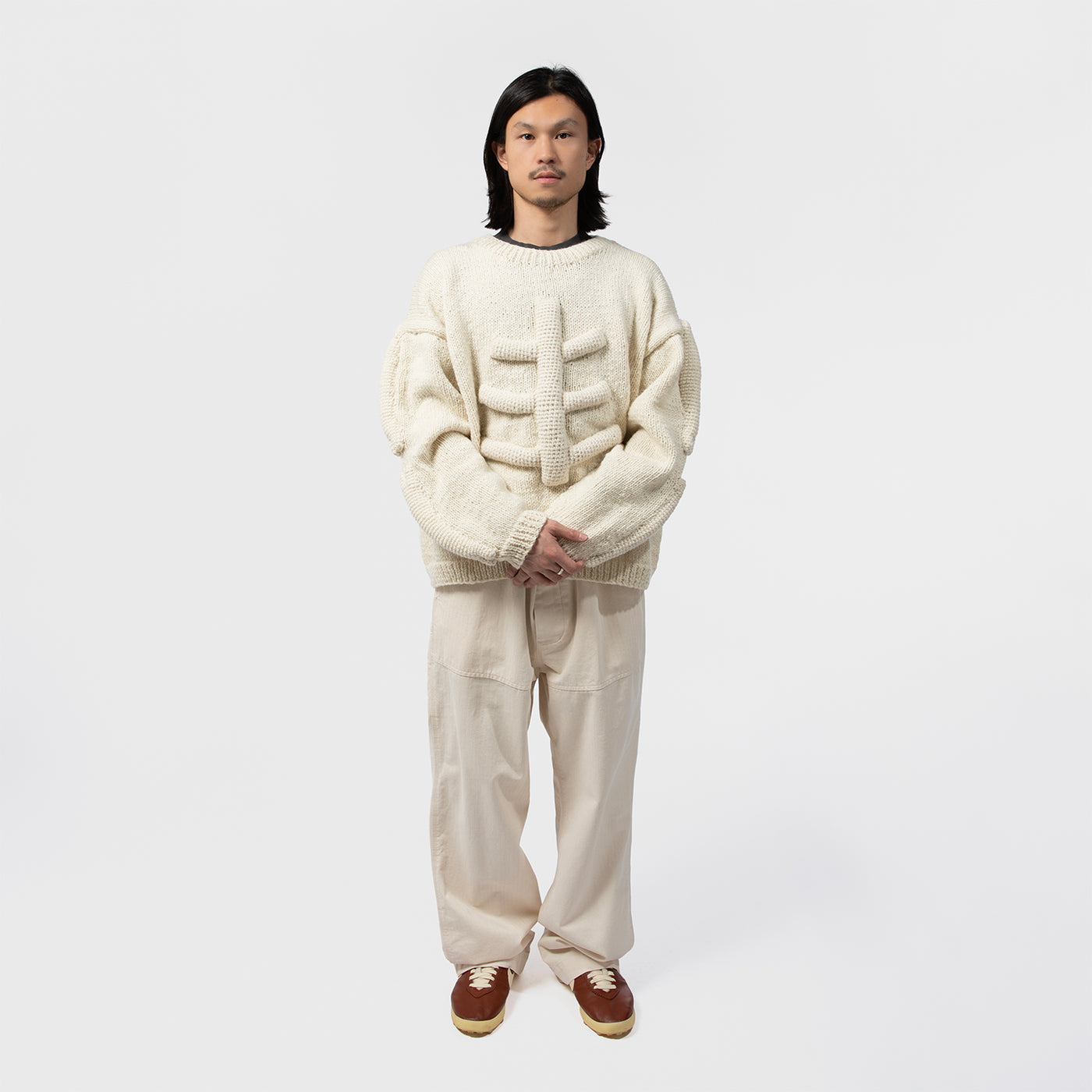 CREW NECK KNIT-3D BONE｜MACMAHON KNITTING MILLS｜TOPS（トップス