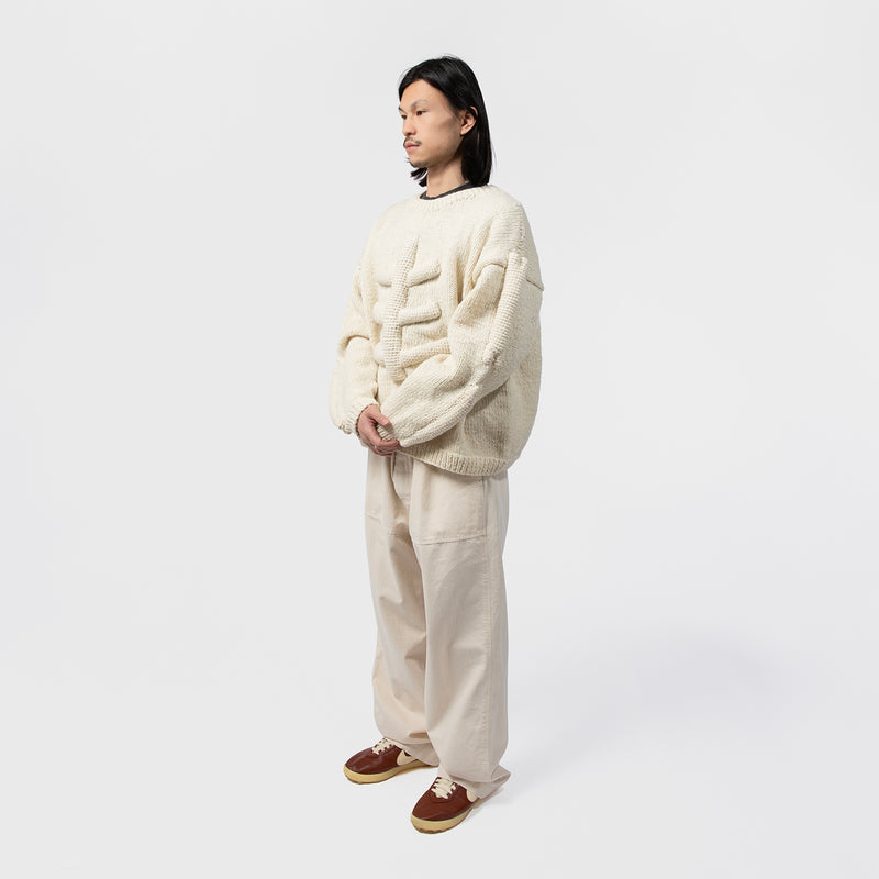 MacMahon Knitting Mills（マクマホンニッティングミルズ）/ TOPS（トップス）/ Crew Neck Knit-3D Bone商品 / BLK/WHT