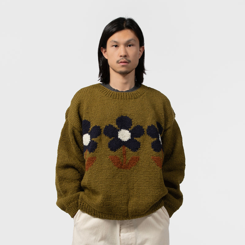 MacMahon Knitting Mills（マクマホンニッティングミルズ）/ TOPS（トップス）/ Crew Neck Knit-3Flowers商品 / NAVY