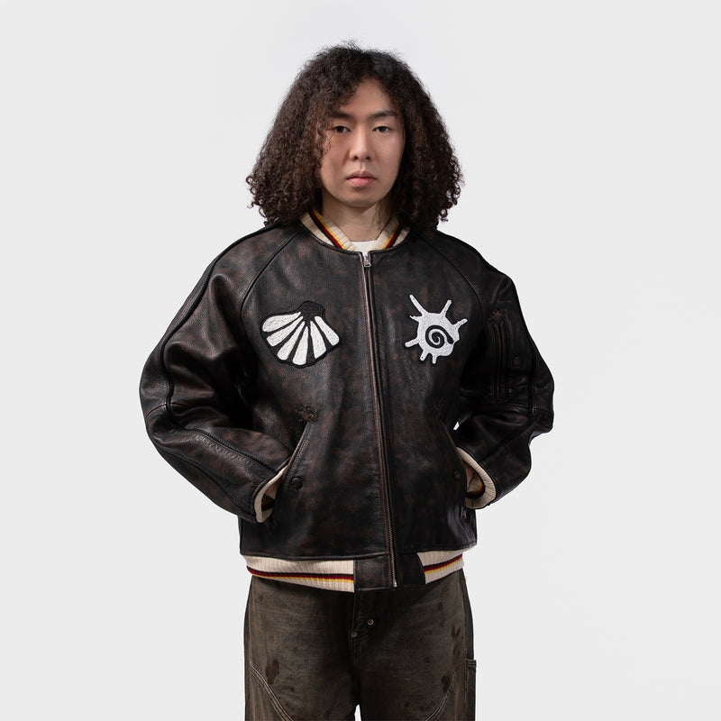 FAF（フェイク アス フラワーズ）/ OUTER（アウター）/ Hand Beaded Leather Suka Jacket商品 / Brown