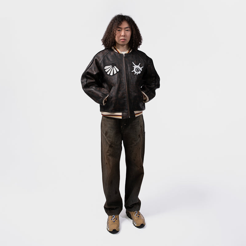 FAF（フェイク アス フラワーズ）/ OUTER（アウター）/ Hand Beaded Leather Suka Jacket商品 / Brown