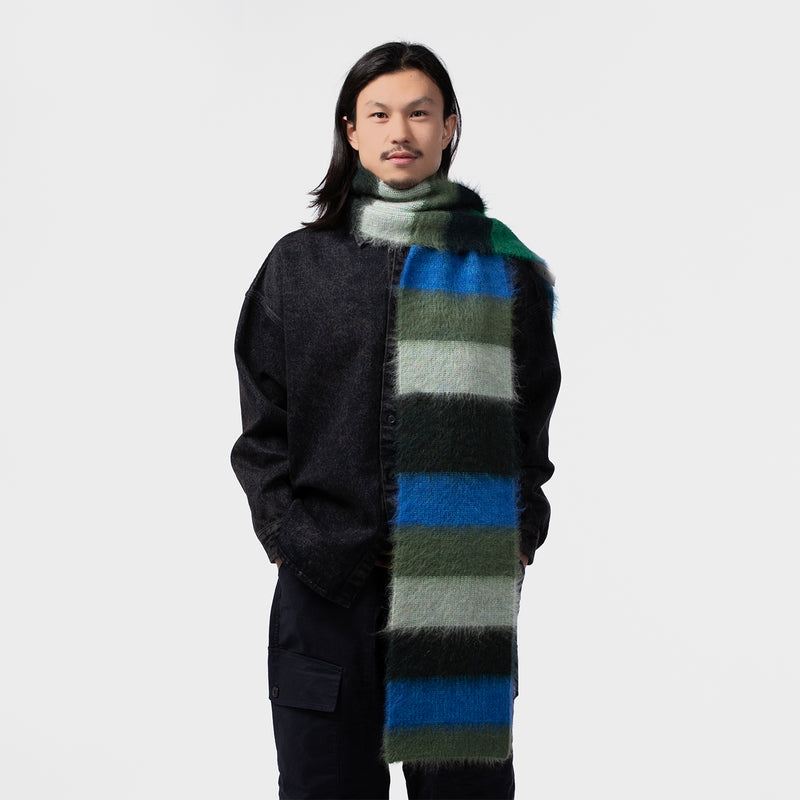 Waste Yarn Project（ウエスト ヤーン プロジェクト）/ ACCESSORIES（アクセサリー）/ ULF SCARF商品 / blue/green Assort 1