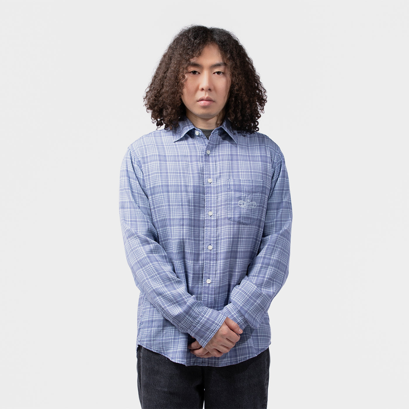 【BOTT】25AW Classic Printed Shirt長袖シャツ 202521184010100752_BLUE_1_m_14
