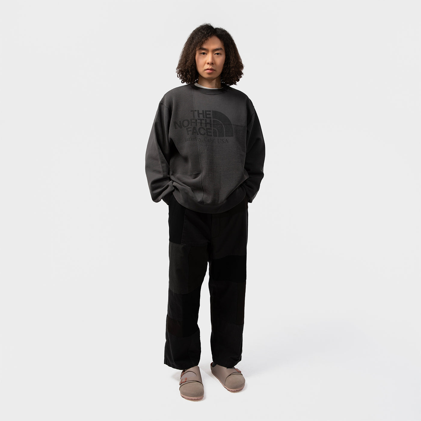 FIELD PATCHWORKED CREWNECK SWEATSHIRT｜THE NORTH FACE PURPLE LABEL