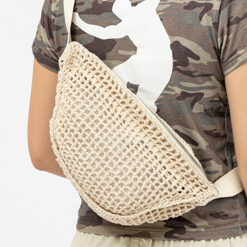 【完売品】MacMahon Knitting Mills beige 22fw MESH SHOULDER BAG-MEDIUM｜MACMAHON KNITTING MILLS｜ACCESSORIES