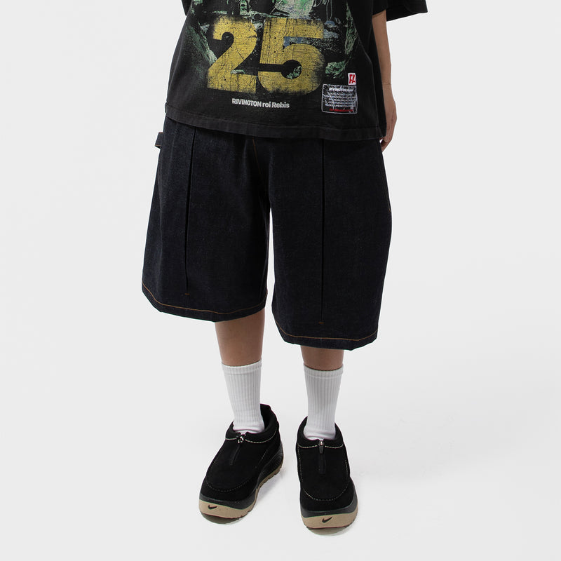 BOX PLEAT SHORT RAW DENIM｜SAGE NATION｜BOTTOMS（ボトムス