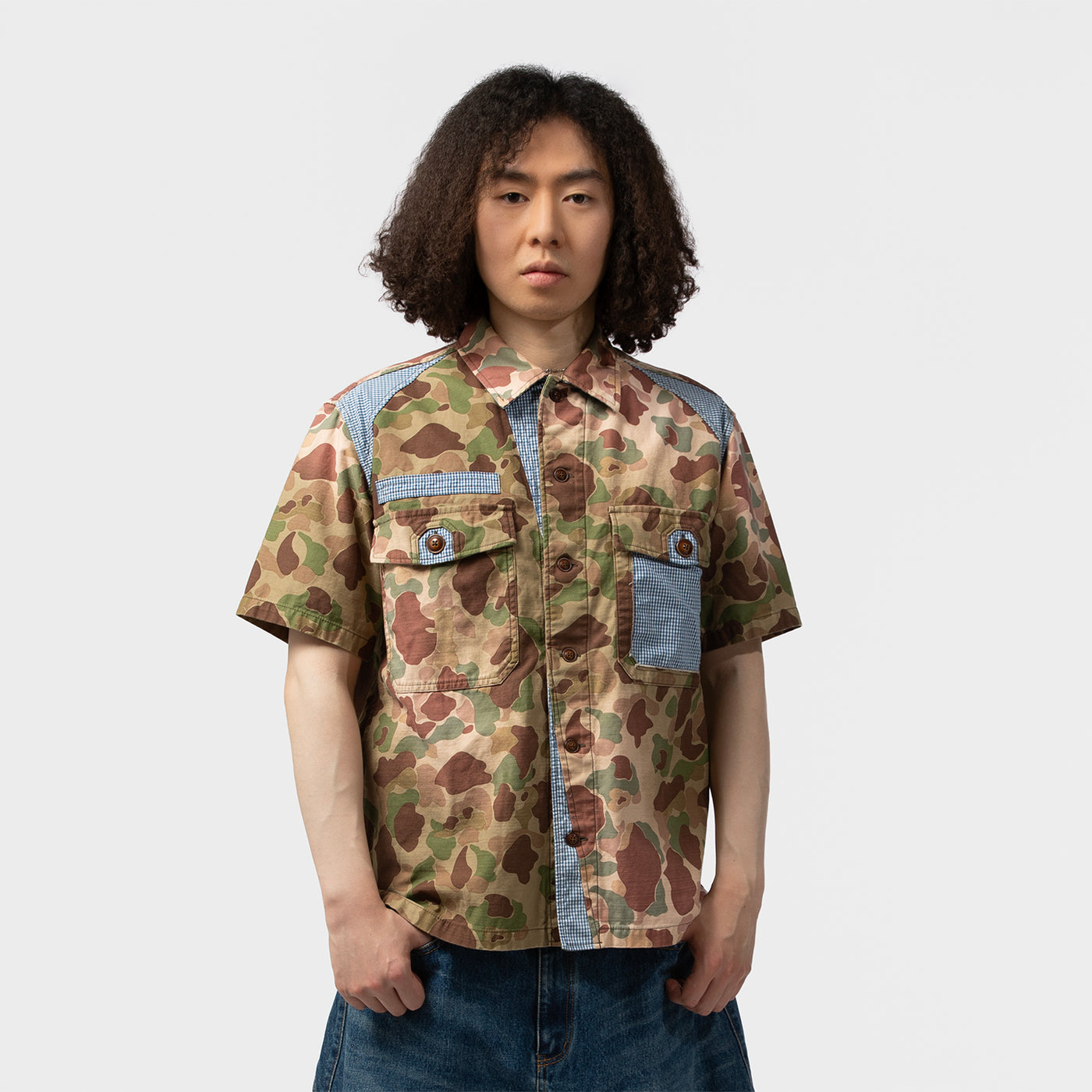 PATCHWORKED CAMO SHIRT｜KHOKI｜TOPS（トップス）｜【公式通販 UNION