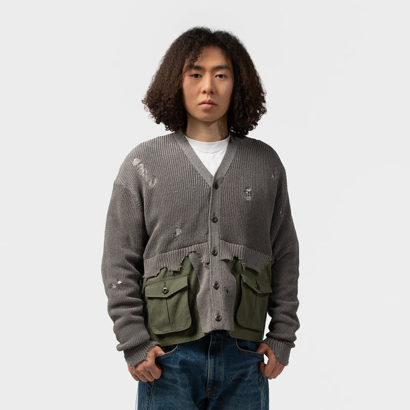 DESTROYED KNIT CARDIGAN｜KHOKI｜TOPS（トップス）｜【公式通販 UNION