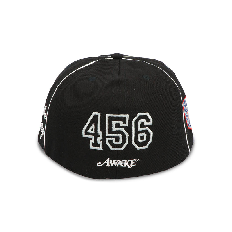 AWAKE NY 刺繍キャップ ホワイト/ブラック HEADCRACK CHAMPS FITTED CAP｜AWAKE NY｜ACCESSORIES（アクセサリー