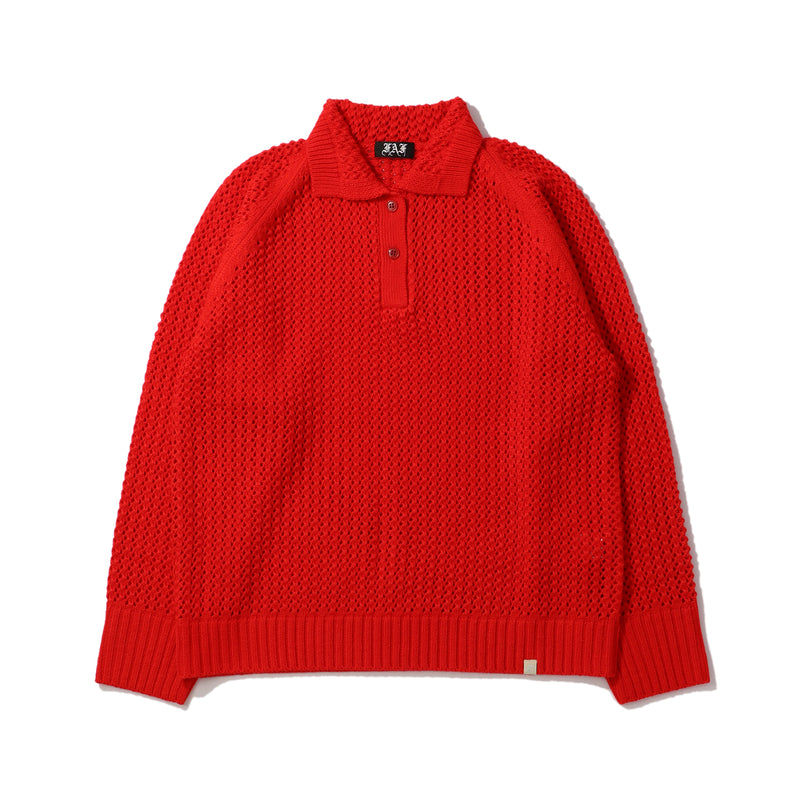 Fake Ass Flowers(フェイクアスフラワーズ)｜Openwork Knit Polo Shirts(オープンワークニットポロシャツ)｜【公式通販 UNIONT TOKYO】｜ユニオントーキョー