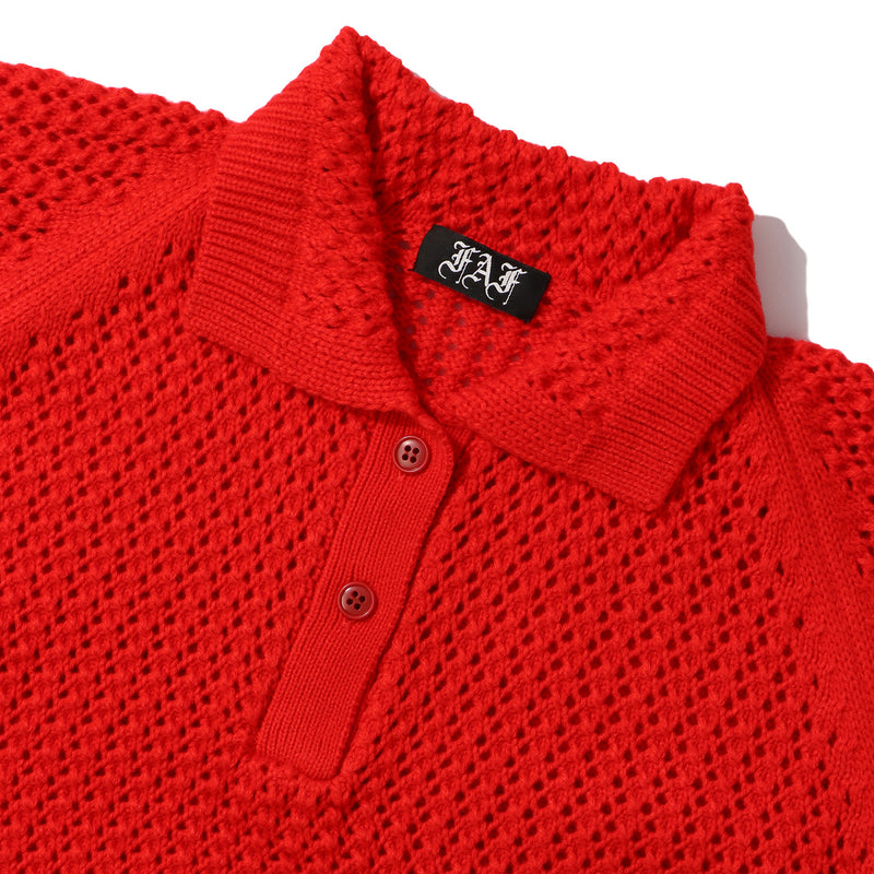 Fake Ass Flowers(フェイクアスフラワーズ)｜Openwork Knit Polo Shirts(オープンワークニットポロシャツ)｜【公式通販 UNIONT TOKYO】｜ユニオントーキョー