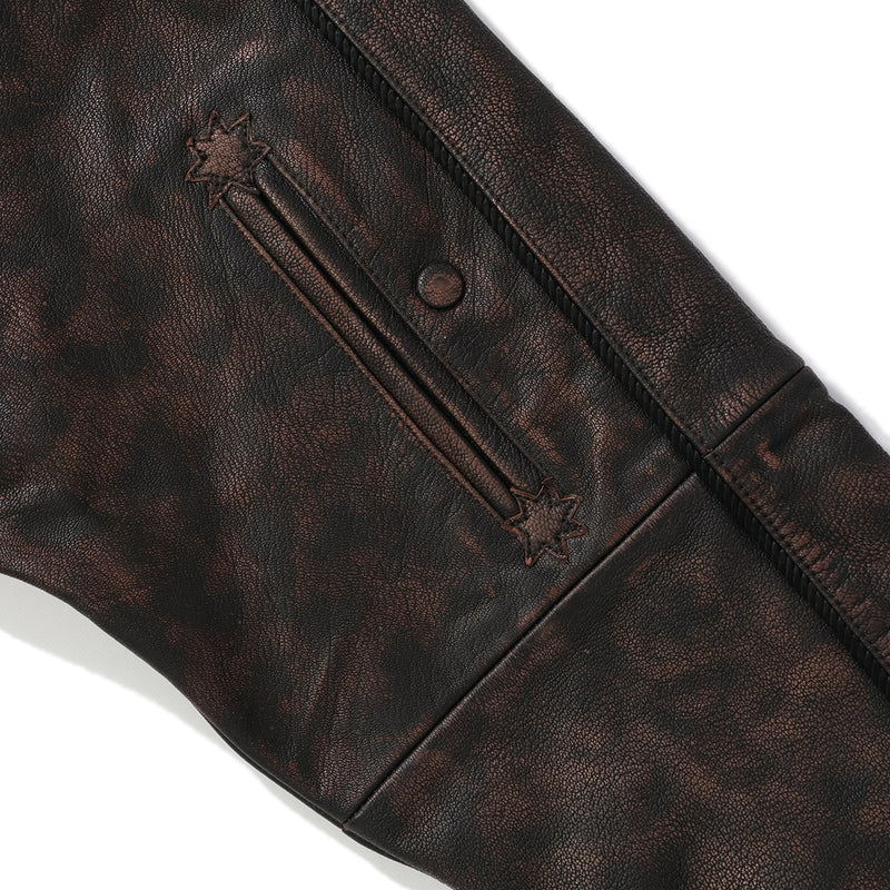 FAF（フェイク アス フラワーズ）/ OUTER（アウター）/ Hand Beaded Leather Suka Jacket商品 / Brown