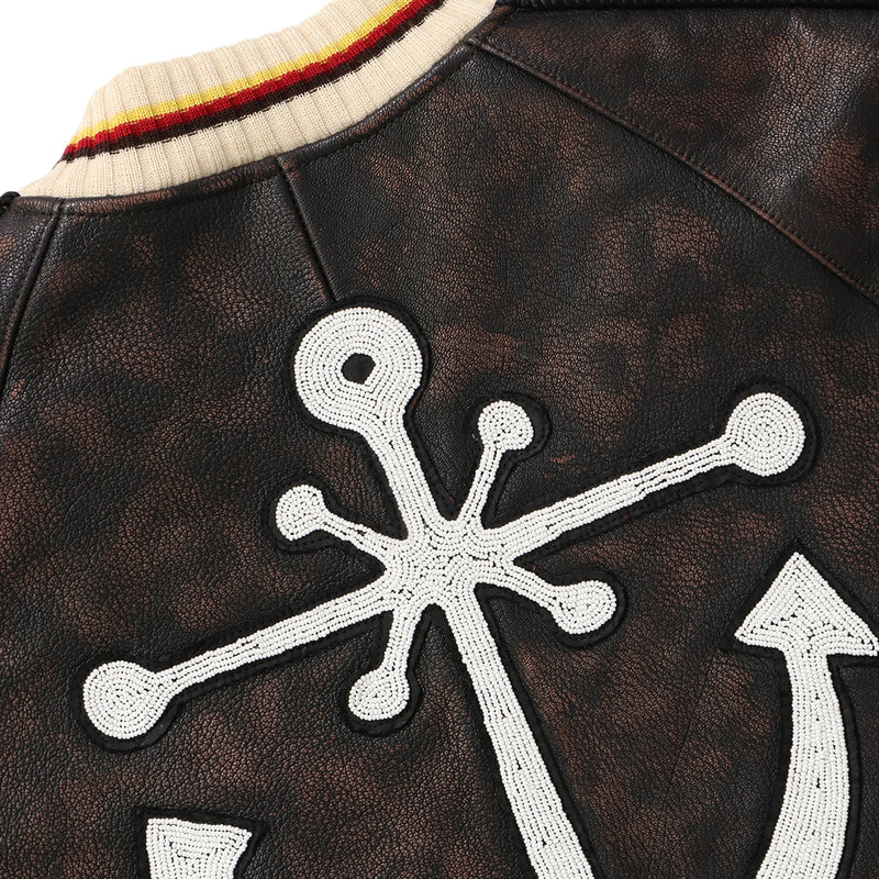 FAF（フェイク アス フラワーズ）/ OUTER（アウター）/ Hand Beaded Leather Suka Jacket商品 / Brown