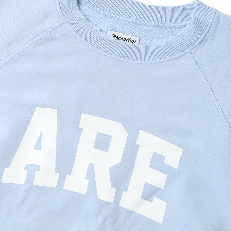 Reception（レセプション）/ TOPS（トップス）/ RAGLAN SWEAT RARE商品 / Garment Dyed Ice Blue