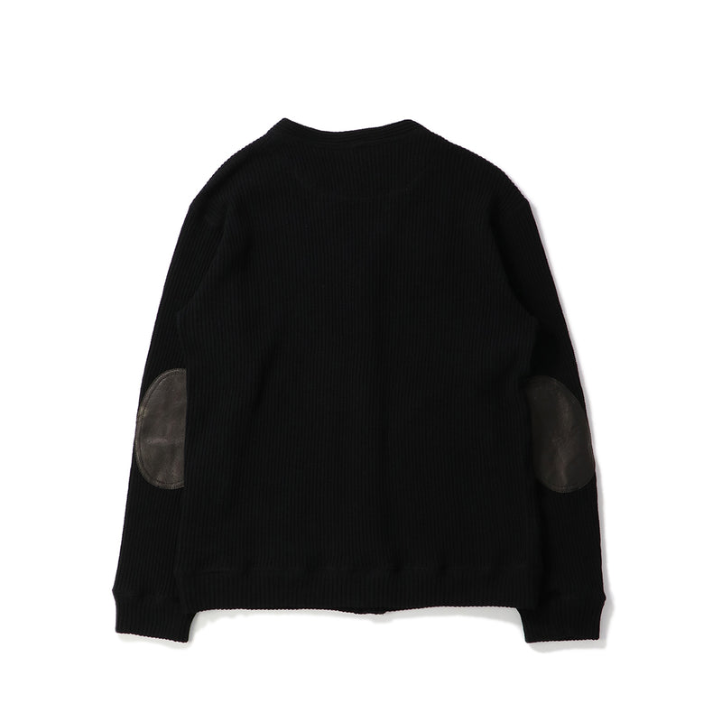 JUNYA WATANABE MAN（ジュンヤワタナベマン）/ TOPS（トップス）/ COTTON RIB x LEATHER SWEATER商品 / Black/Black