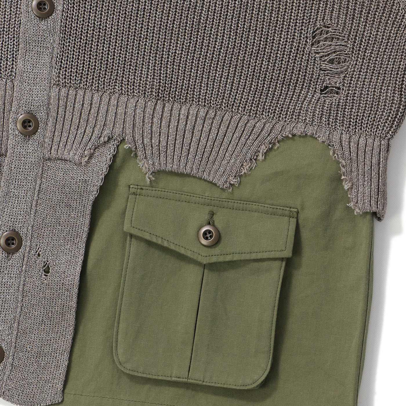 DESTROYED KNIT CARDIGAN｜KHOKI｜TOPS（トップス）｜【公式通販 UNION