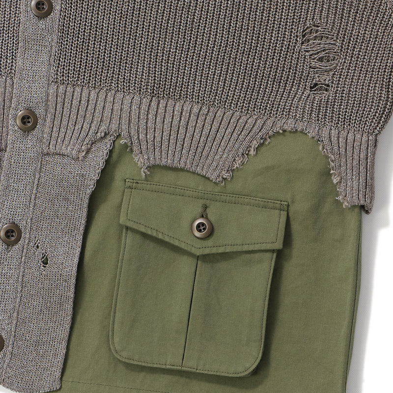 DESTROYED KNIT CARDIGAN｜KHOKI｜TOPS（トップス）｜【公式通販 UNION