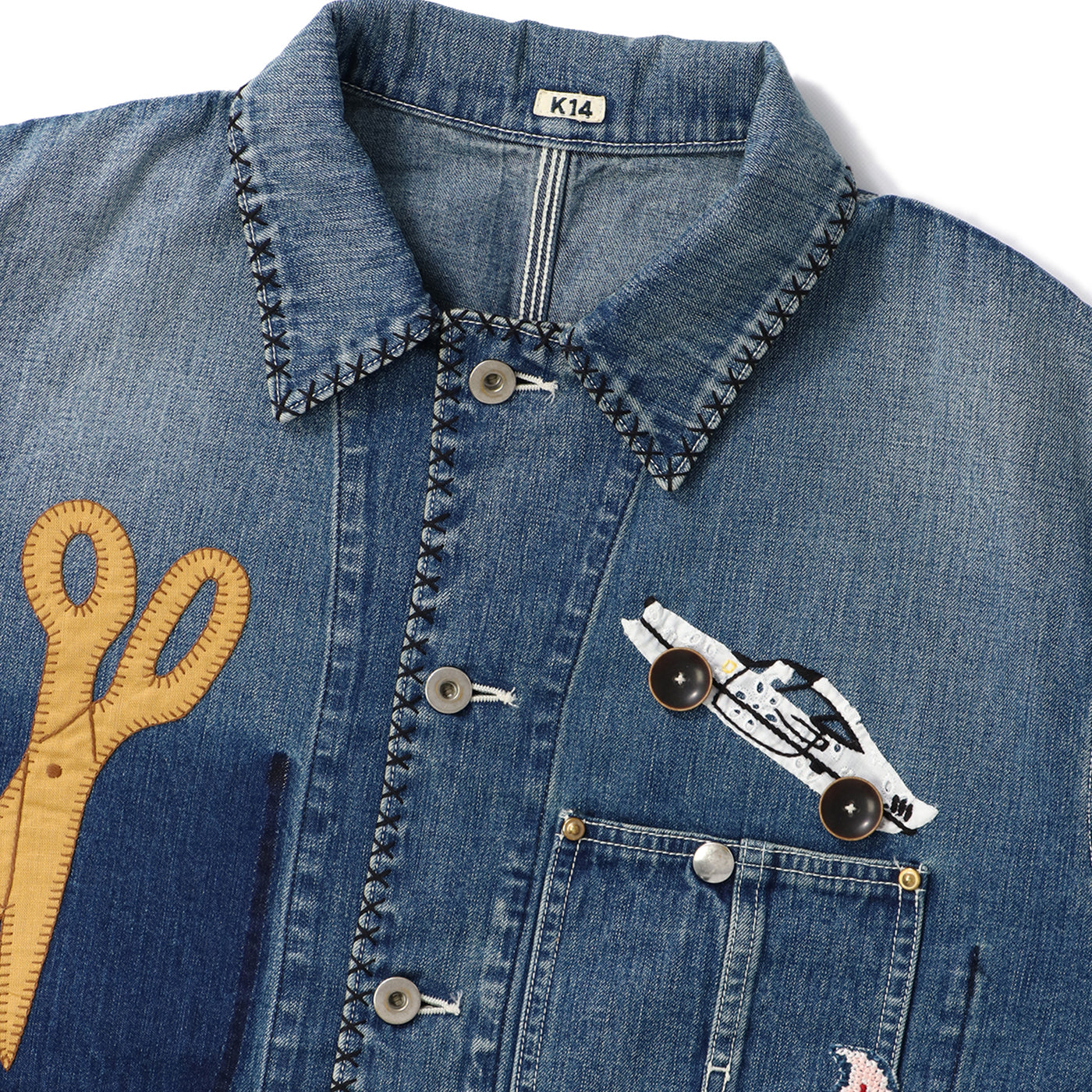 HAND-EMBROIDERED DENIM COVERALL｜KHOKI｜OUTER（アウター）｜【公式
