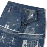 KidSuper(キッドスーパー)｜Fire Escape Embroidered Jeans(ファイヤーエスケイプエンブロイダードジーンズ)｜【公式通販 UNIONT TOKYO】｜ユニオントーキョー