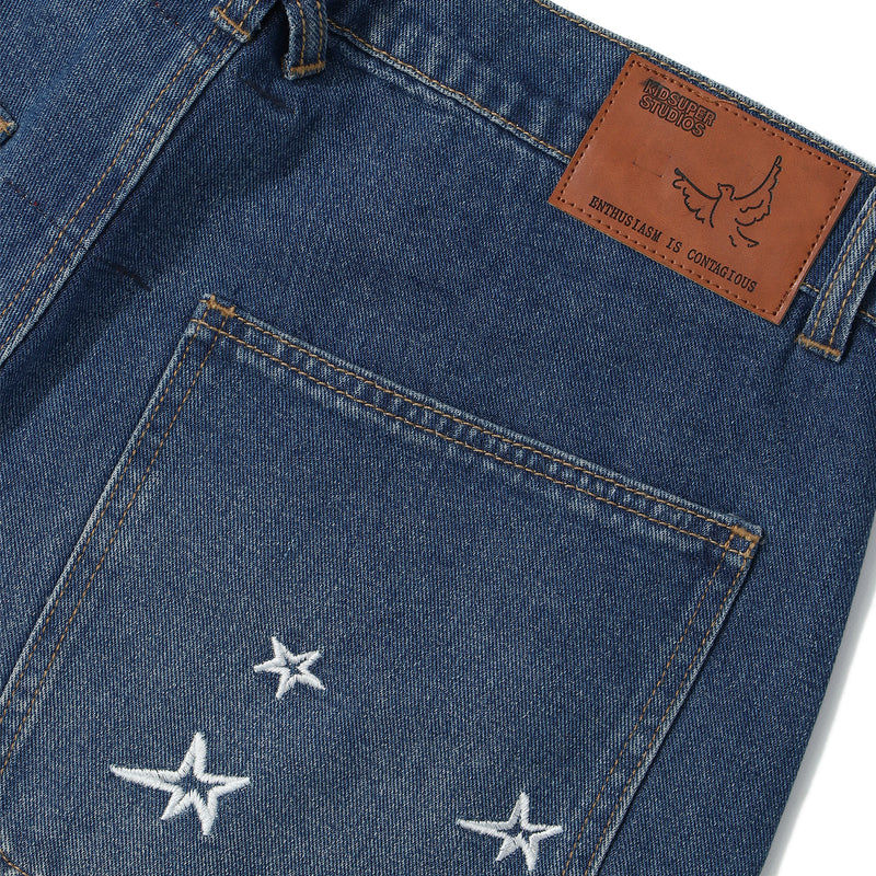 KidSuper(キッドスーパー)｜Fire Escape Embroidered Jeans(ファイヤーエスケイプエンブロイダードジーンズ)｜【公式通販 UNIONT TOKYO】｜ユニオントーキョー