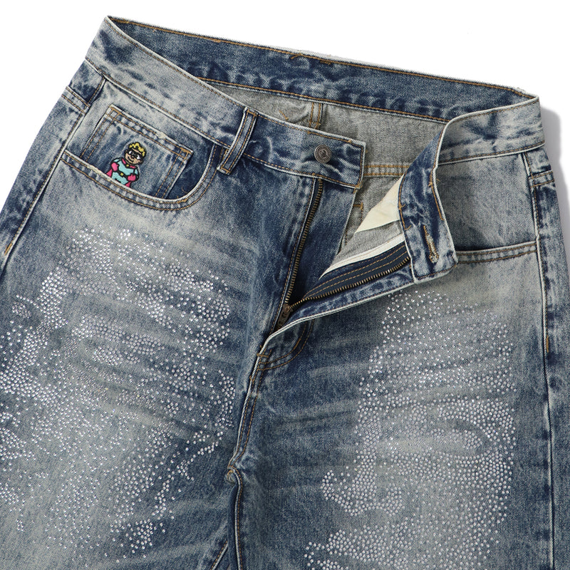 カプレヘンション BLUE-RHINESTONE FACE JEANS｜KIDSUPER｜BOTTOMS（ボトムス）｜【公式