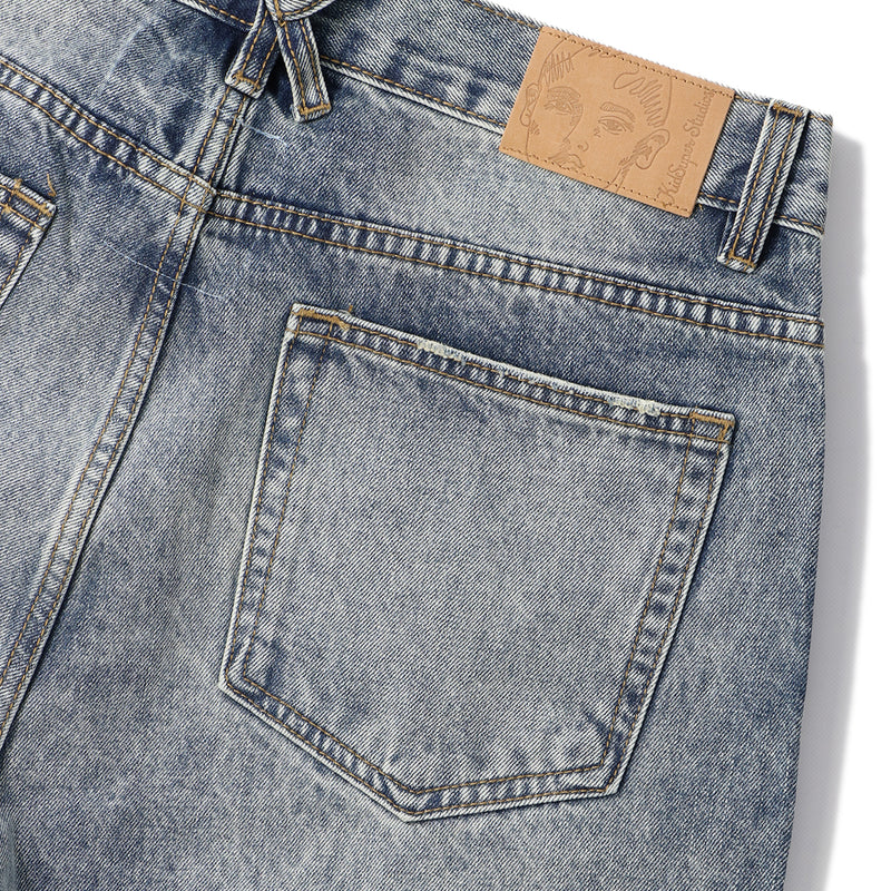 BLUE-RHINESTONE FACE JEANS｜KIDSUPER｜BOTTOMS（ボトムス）｜【公式