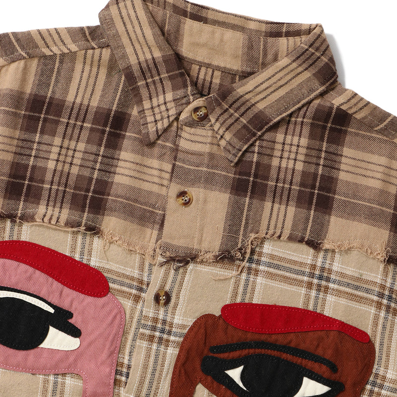 KidSuper（キッドスーパー）/ TOPS（トップス）/ Face patchworked Flannel商品 / Red multi