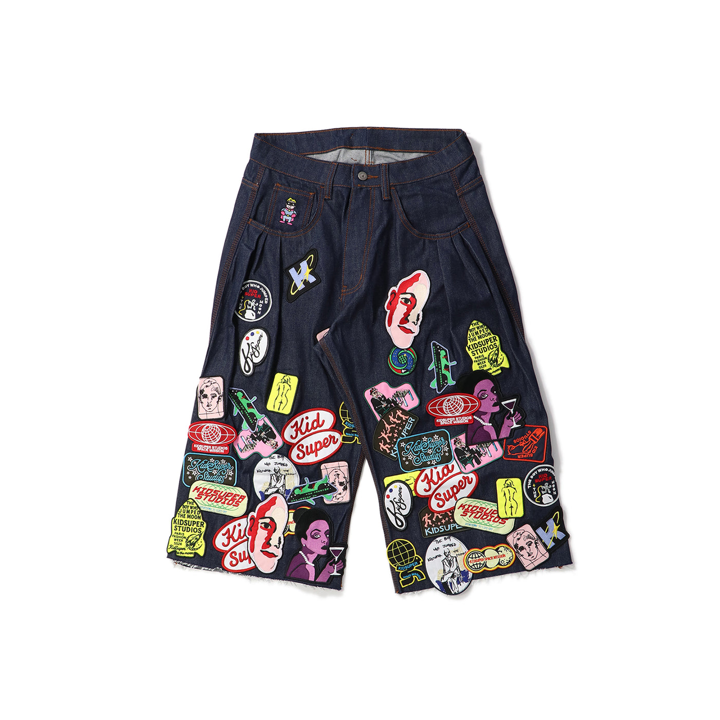 現代社会のスーパーキ○コ SUPER LONG PATCHES SHORTS｜KIDSUPER｜BOTTOMS（ボトムス）｜【公式
