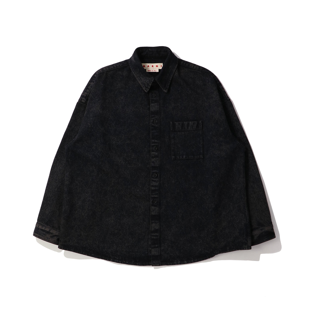 MARBLE DYED COTTON DENIM SHIRT｜MARNI｜TOPS（トップス）｜【公式